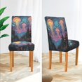 thumbnail image 3 of Yayeee 4 Pack Dining Chair Covers Stretch Parson Chairs Slipcovers Seat Protector, Psychedelic Jellyfish, 3 of 6