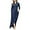 Dark Blue, variant on Womens Casual Button Down Denim Maxi Dress Lapel Long Sleeve Long Jean Dresses with Pockets