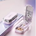 thumbnail image 1 of 3-in-1 Pill Cutter & Grinder with Stainless Steel Blade, Portable Tablet Splitter & Medication Storage Organizer BoxWalmart,3in1-Pink, 1 of 9