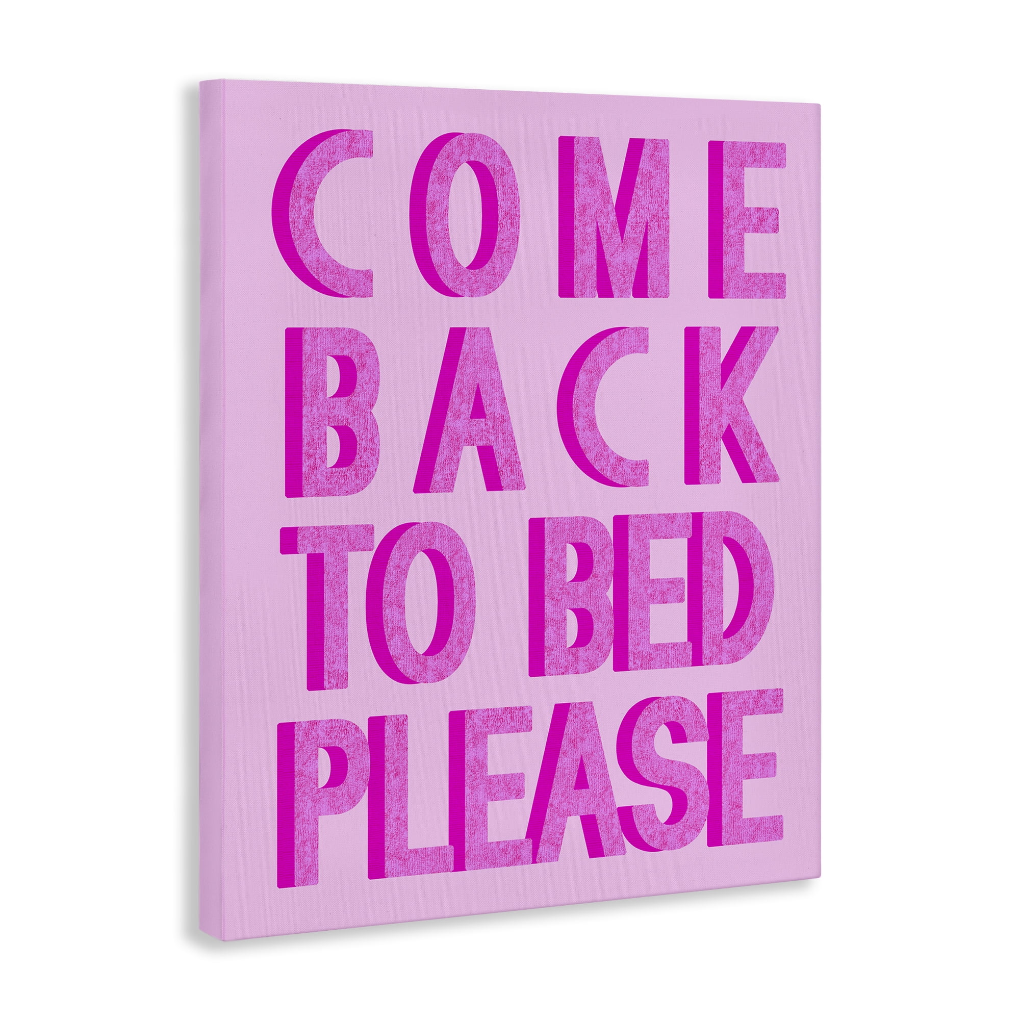 Stupell Industries Purple Back to Bed Typography Painting Gallery Wrapped Canvas Art Print Wall Art, 30 x 40