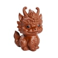 thumbnail image 3 of Estatua de dragón pequeño, adorno de mascota de té para mesa, figura de mascota de té para estantería Marrón, 3 of 9
