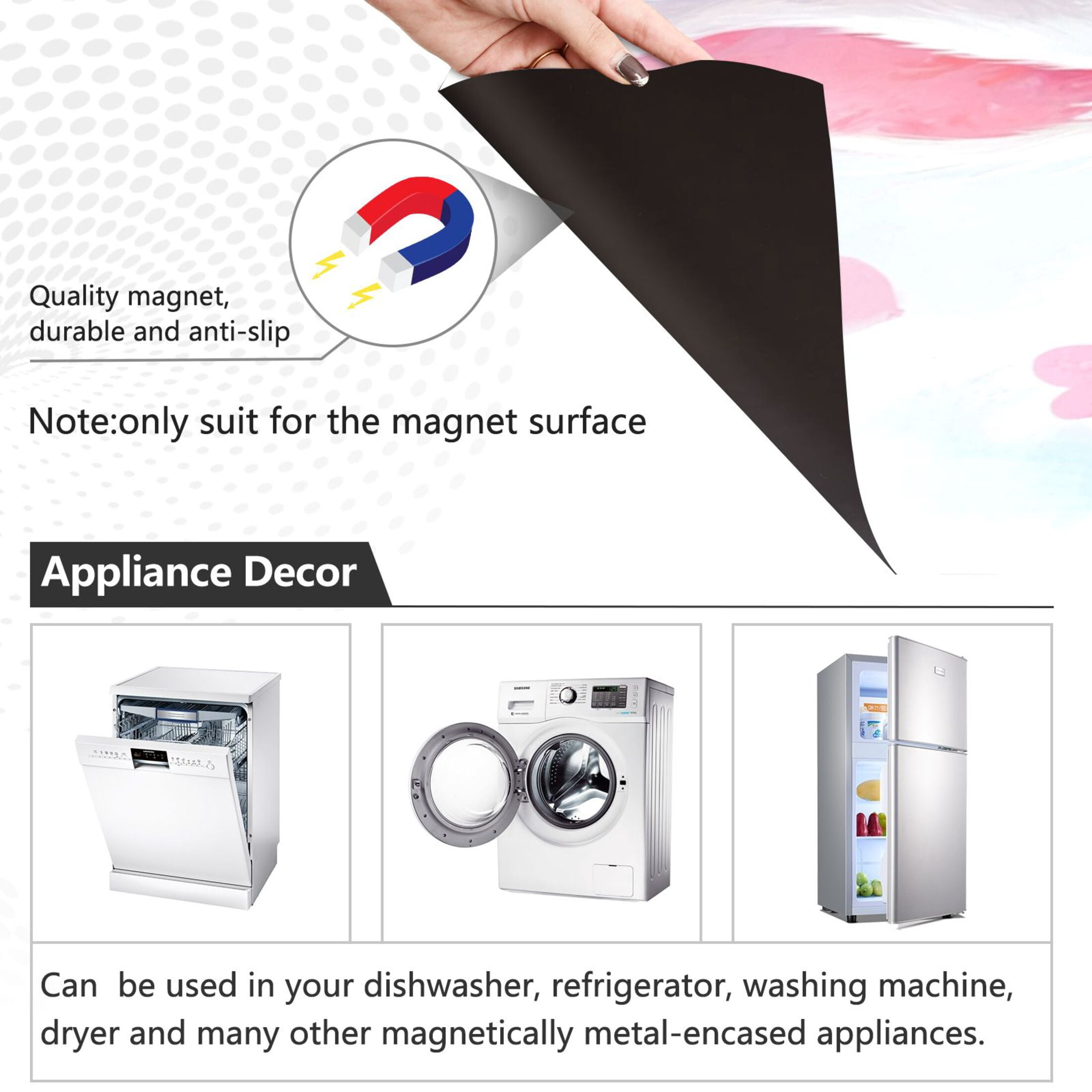 Dishwasher Magnetic Sticker 23x26 Inch Refrigerator Magnetic Sticker Washing Machine Magnetic Sticker Kitchen Panel Magnetic Sticker Home Decor Cartoon Care Rabbit