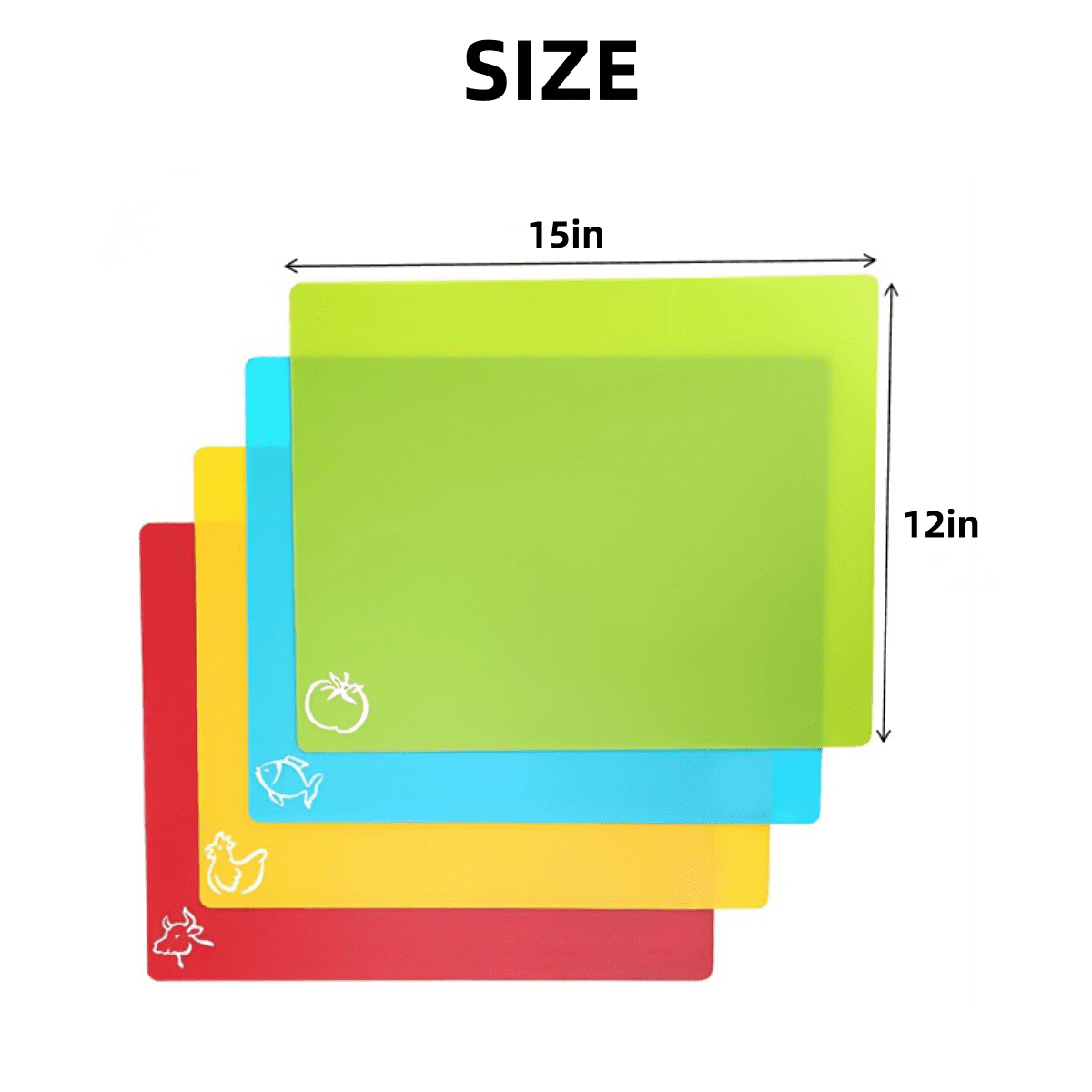 Plastic Kitchen Cutting Boards Set,Small Flexible Cutting Mats,Cutting Boards for Kitchen,Non Slip Plastic Cutting Mats for Home,Indoor