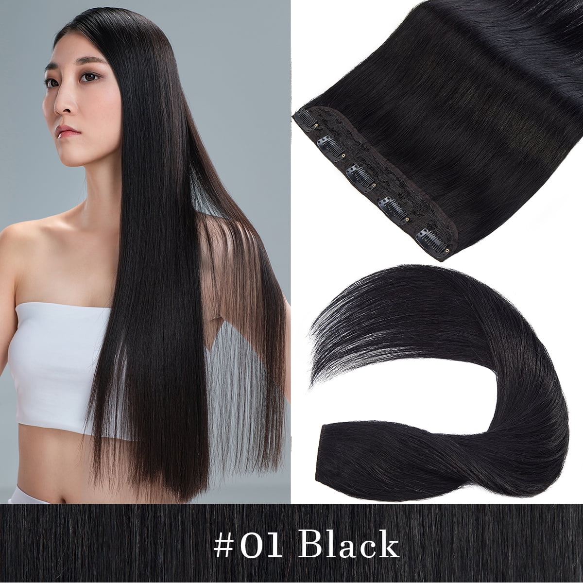SEGO Clip in Hair Extensions Human Hair 3/4 Full Head 100% Real Remy Thick Hair Extensions Silky Straight Balayage Blonde Hair Pieces