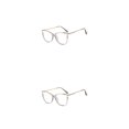thumbnail image 3 of Qarigey Gafas de ojo de gato Retro Anti luz azul para mujer, gafas transparentes de lectura por ordenador, gafas de marco grande de lujo para Gris claro 2piezas, 3 of 6