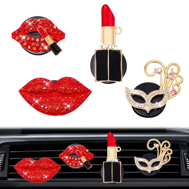 Rislobx 4 clips decorativos brillantes para rejilla de ventilación del auto