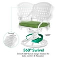 thumbnail image 4 of VIVIJASON Patio Swivel Dining Chairs Set of 2, All Weather Cast Aluminum Outdoor Dining Rocker Chairs, Patio Furniture Chair Set with Cushion for Balcony, Lawn, Garden, Backyard, White/Green Cushion, 4 of 7