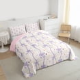 thumbnail image 3 of Feelyou Fashion Purple Bow Queen Comforter Set, Cute Ribbon Bedding Comforter Set, 3pcs, 3 of 8