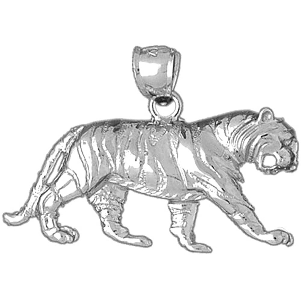 white gold tiger pendant