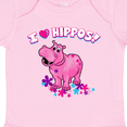 thumbnail image 4 of Inktastic I Love Hippos with Pink Hippo and Flowers Boys or Girls Baby Bodysuit, 4 of 5