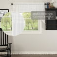 thumbnail image 4 of VHC Brands Sheer Petticoat Solid Color Cotton Farmhouse Kitchen Curtains Rod Pocket Ruched Ruffle Swag Pair, Soft White, 4 of 8