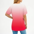 thumbnail image 6 of Ounisa Womens Summer Tops Short Sleeve Casual Shirts Gradient Tee Trendy 2026 Basics V Neck Plain Tshirt Blouse, 6 of 7