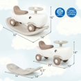 thumbnail image 3 of Costway Convertible Rocking Horse & Sliding Car with Detachable Balance Board White, 3 of 10