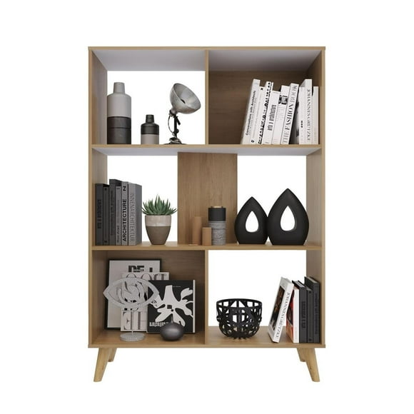 Librero York Color Rovere Blanco caqui