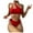 Red, variant on Ashirexll Womens Swimsuits, Bikini Sets for Women Sexy, Solid Bikini Sexy Slim Shoulder Splice Swimsuit Set Black L