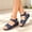 Dark Blue, variant on Women's Wedge Sandals – Adjustable Hook-and-Loop Strap Open Toe PU Leather Platform Sandals – Chunky Summer Casual Comfort Shoes