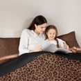 thumbnail image 5 of Manfei Vintage Leopard Pattern 7pcs Queen Bedding,Modern Chic Bowtie Bedding Comforter Set Queen,Black Reversible, 5 of 7