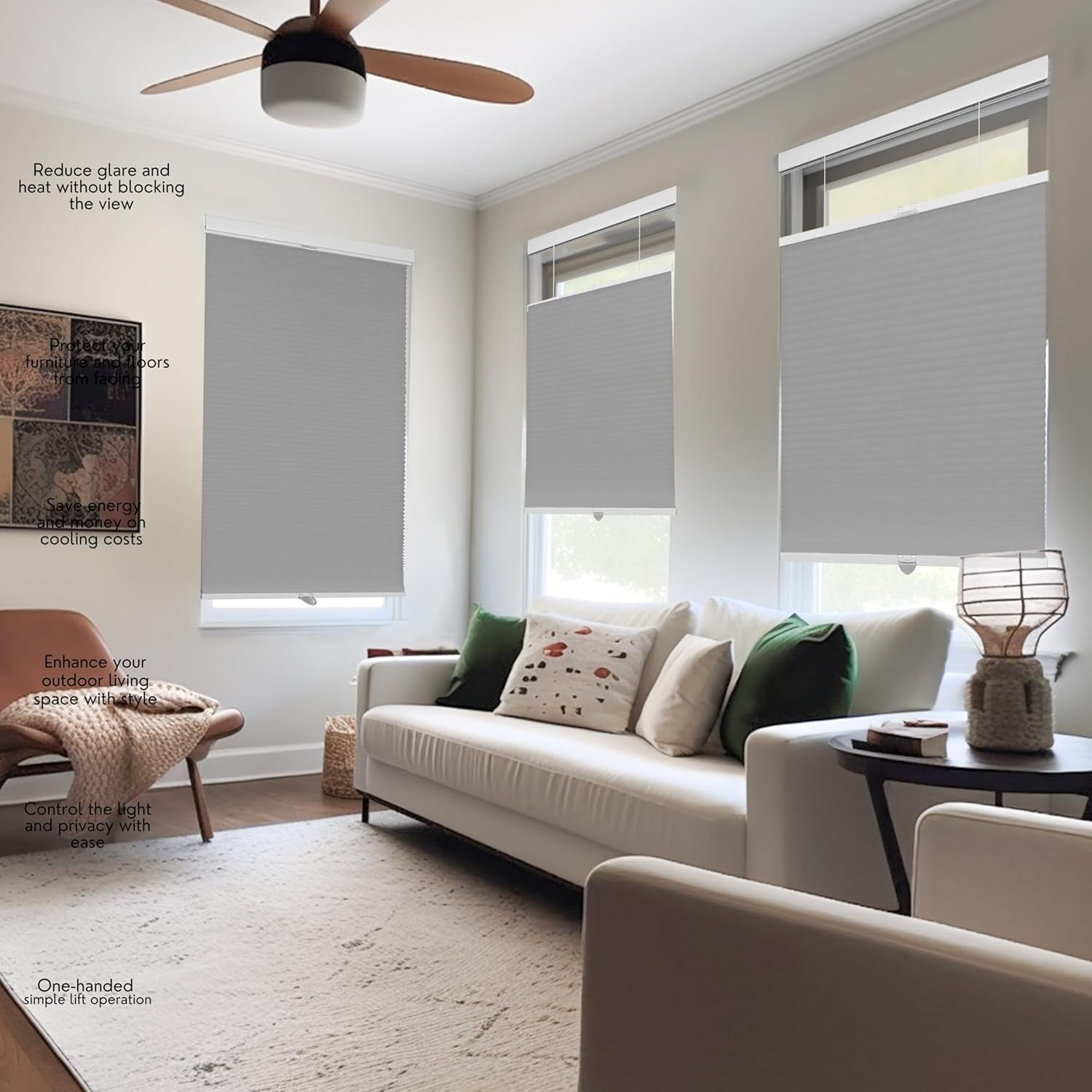 Chicology Silver Light Filtering Cordless Top Down Bottom Up Cellular Shades 27.75 in. W x 72 in. L