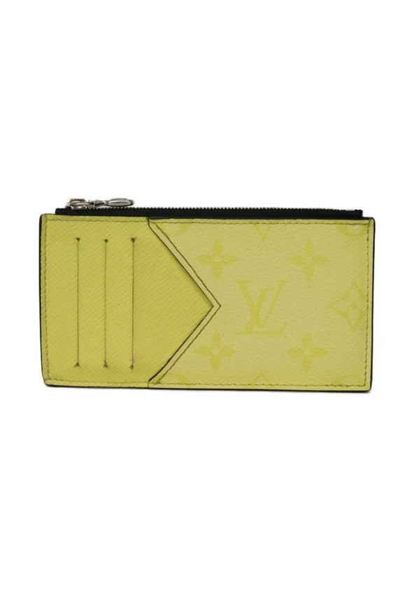 Pre-Owned Louis Vuitton coin case/card holder with LV logo, flower design, pastel color, RFID...