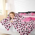 thumbnail image 4 of Manfei Chic Coquette Bow 7-Piece King Bedding,Fashion Classic Cheetah King Bed in a Bag,Pink Reversible, 4 of 7