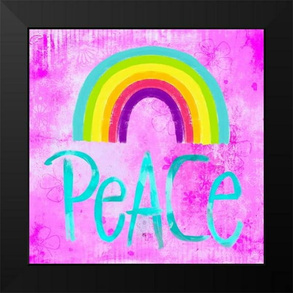 Haase, Andrea 12x12 Black Modern Framed Museum Art Print Titled - Peace Rainbow