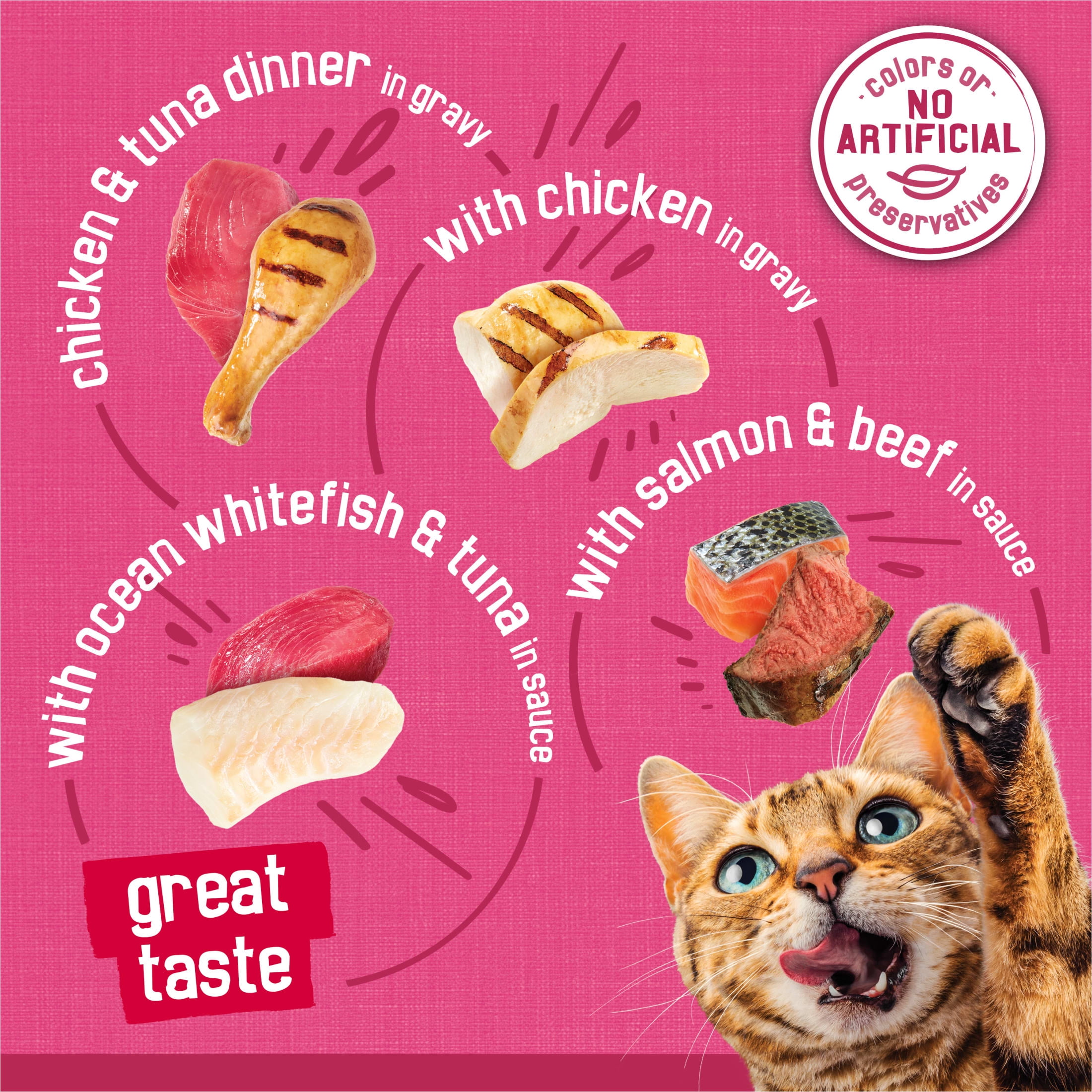 Purina Friskies Surfin' and Turfin' Variety Pack, Wet Cat Food, 5.5 oz Cans