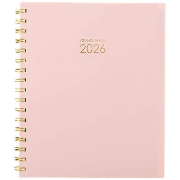 AT-A-GLANCE Harmony 2026 Weekly Monthly Planner Sunset Coral Medium 7 x 8 34 -