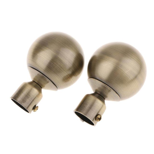pitrice 22mm Curtain Pole Recess Bracket Curtain Decoration Curtain Rods Finials Curtain Pole Bracket Rod Bracket Finials Type 3 - Bronze