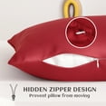 thumbnail image 4 of Satin Super Soft Toddler Pillowcases with Hidden Zipper Closure, Luxury and Silky Travel Pillow Covers, 13" x 18", Red, 2 Pack, 4 of 6