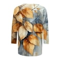 thumbnail image 5 of successthop Floral Blouses for Women Plus Size 3/4 Sleeve Shirt Lightweight Crewneck Casual Clothes Print Tops, 5 of 5