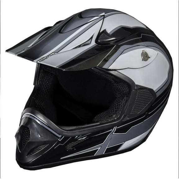Adult Frenzy Off Road Helmet, Black/Grey, Large