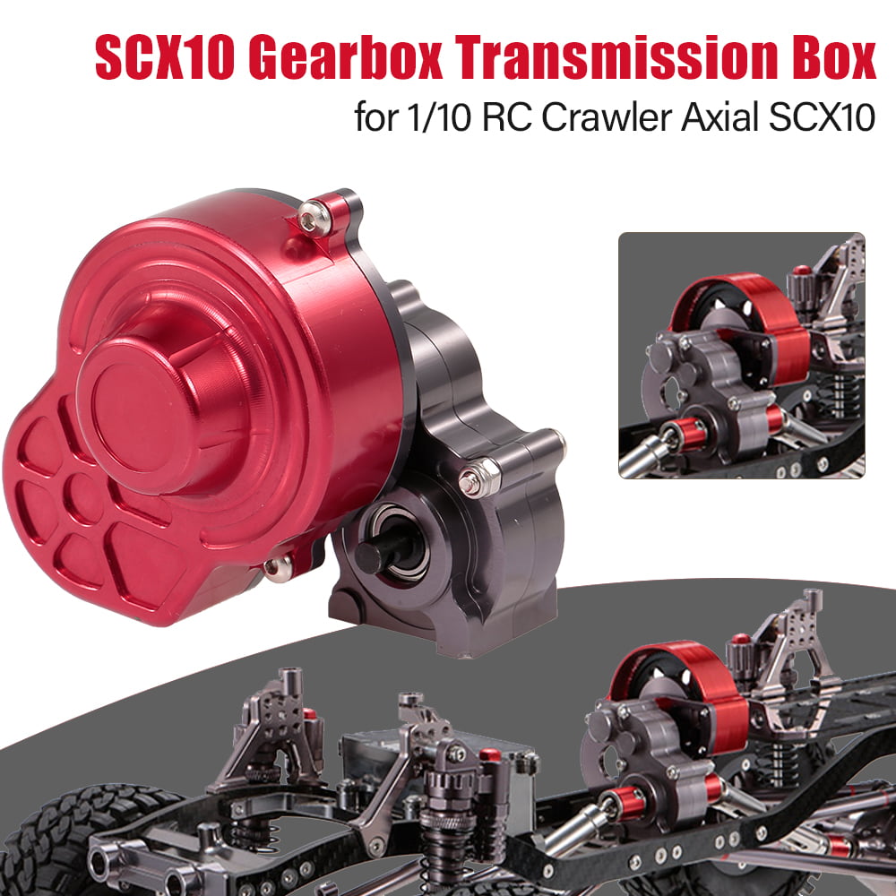 RZXYL 1/10 RC Car Transmission Case Shell Gearbox Full Alloy Shell Assembled for TRX4 RC Crawler Car Red 