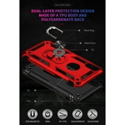 ULAK iPhone XR Case with Ring Holder, Heavy Duty Shockproof Kickstand Phone Case for Apple iPhone Xr for Men Boys Women Girls, Red