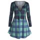 thumbnail image 1 of Talla grande de la cadena de la llave cuadra camiseta de manga larga Rosegal Mangas largas de talla grande, 1 of 5