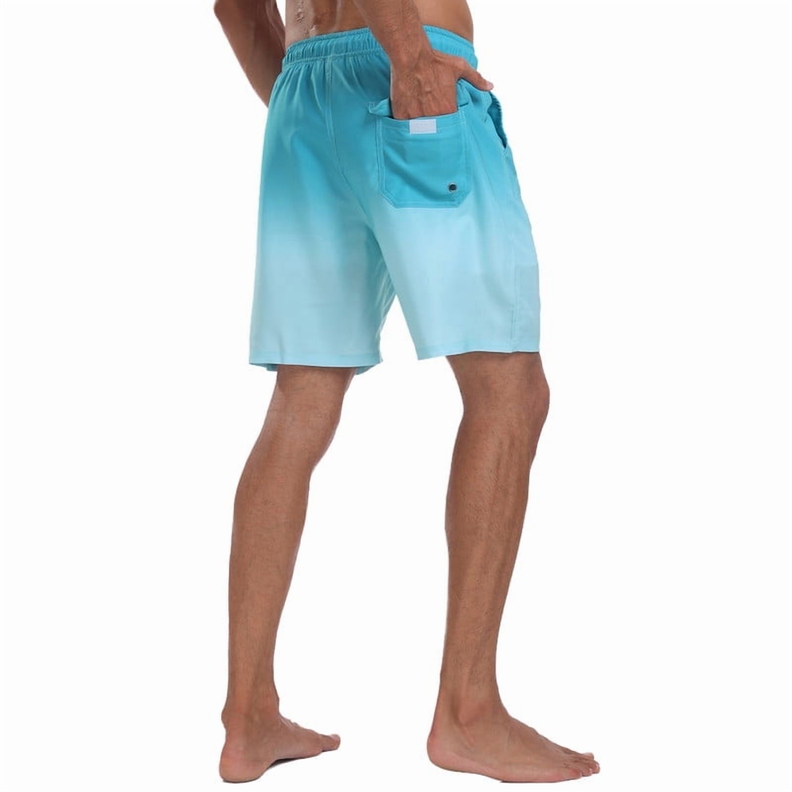 Mowujeit Men's Quick-Dry Swim Trunks, Blue photo 4