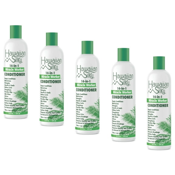 Hawaiian Silky 14-In-1 Miracle Worker Conditioner, 16 Fl. Oz. - Pack of 5