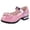 Pink, variant on Gyujnb Mary Jane Shoes Fashion Bow Rhinestone Hook and Loop Low Heel Closed Toe Dress Shoes (Girls),7-8 Years