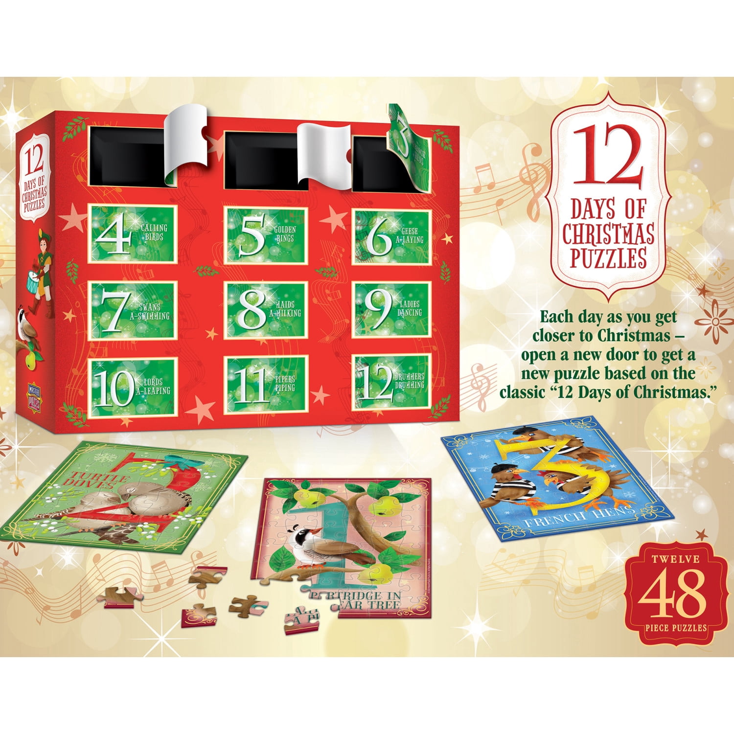 MasterPieces 12 Pack Jigsaw Puzzle - 12 Days of Christmas Puzzles