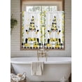 thumbnail image 4 of Lemon Gnomes Living Room Curtains 2 Panel, Summer Botanical Yellow Fruit Black Lattice Cafe Window Treatment, Farmhouse Bedroom Bathroom Kitchen Curtains Drapes 104"x45", 4 of 6