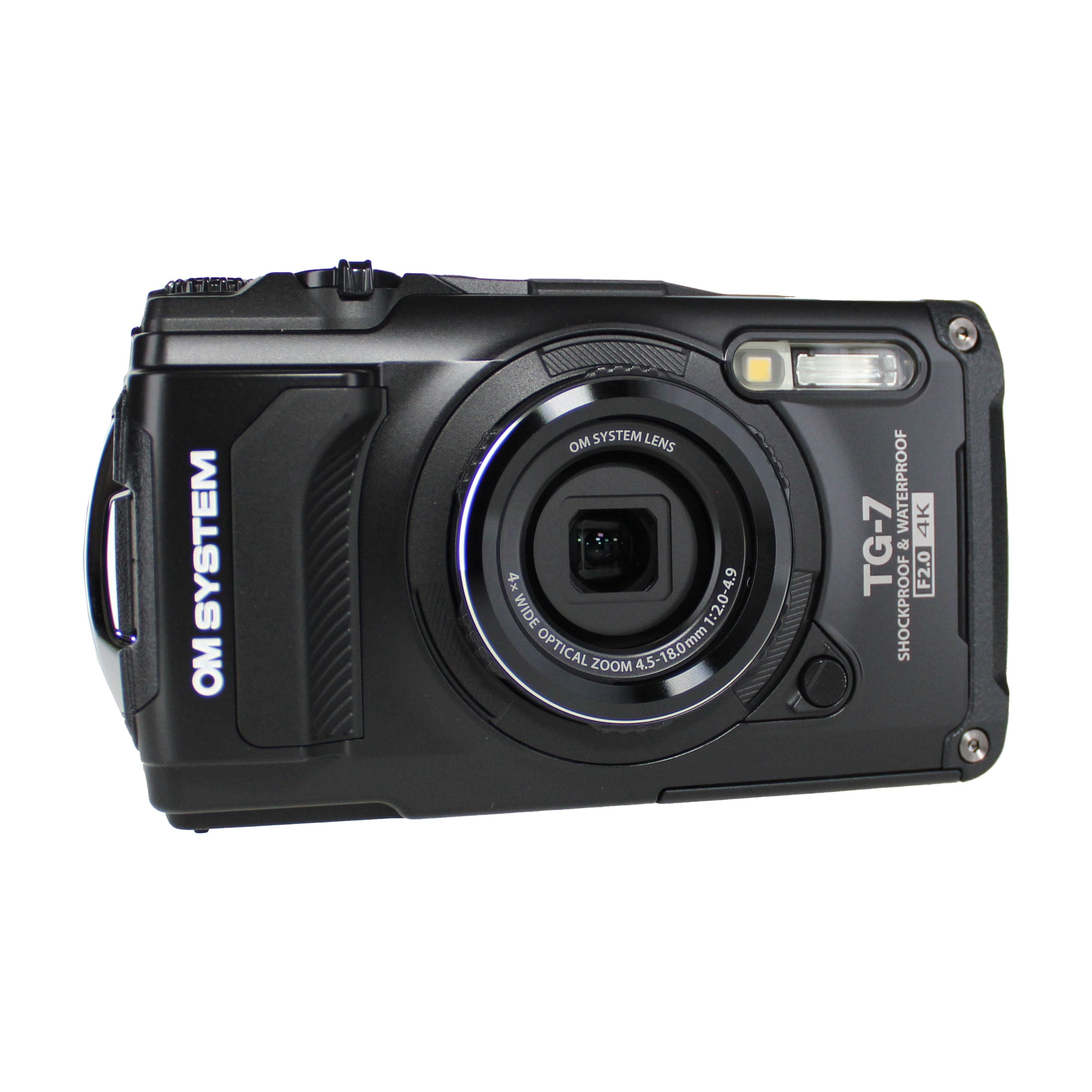 OM SYSTEM Olympus Tough TG-7 Black Underwater Camera with 50-Piece Accessory Kit, Extra Battery, and 64GB Memory Card