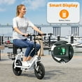 thumbnail image 5 of COBIZI Electric Scooter for Adults with Seat,Peak 560W Motor,Commuter Foldable Electric Scooter with Basket&14" Wheels,Up to 15 Miles 20Mph,White, 5 of 8