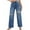 Dark Blue, variant on Clearance! Fashion Women Distressed Wide Leg Jeans Stretch Comfort Denim Pants Trendy Loose Fit Casual Streetwear Trousers L Size Light Blue