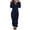 Navy, variant on Blczomt Christmas Pajamas Adults Blue Fleece Zipper Onesie Solid Jumpsuit Womens Nightgowns Size 10-12 Christmas