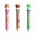 thumbnail image 2 of Tarmeek 3 Pack 10-Color Retractable Ballpoint Pen with Cute Character Topper, Multi-Color Pen for Color Coding Notes Drawing Office Home Daily Art Supplies, Creative Colored Ballpoint Pen, 2 of 9