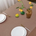 thumbnail image 2 of NLMUVW Linen Tablecloth for Rectangle Table 6ft, Mocha Rustic Textured Table Cloth Water Resistant Decorative Table Cover for Dining Kitchen Party, 54 X 78 Inch, 2 of 13