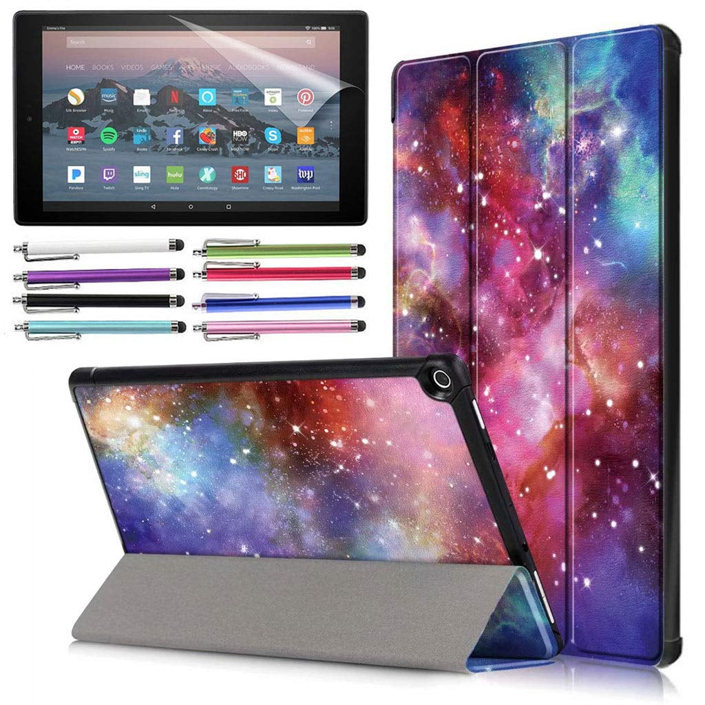 Case For Amazon Fire Hd 10 Inch Tablet 9th Generation 19 Released Epicgadget Lightweight Tri Fold Stand Auto Wake Sleep Folio Cover Case 1 Screen Protector And 1 Stylus Galaxy Walmart Com