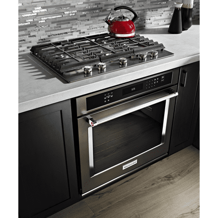 KitchenAid - 30" Built-In Single Electric Convection Wall Oven - Black Stainless Steel