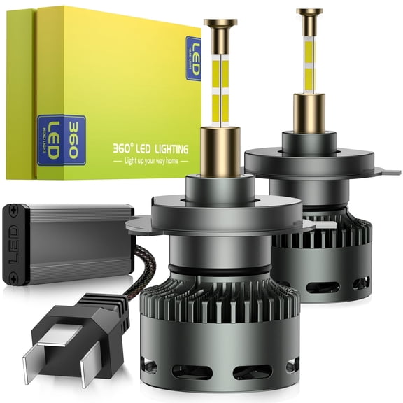 SPBTAR RD09 LED Headlight Bulbs, 2 Pcs LED Headlight H4/9003/HB2 130W Bulbs, 360°Full Illumination 6500K 40000LM IP68 LED Headlight Bulbs