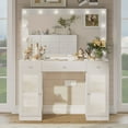 thumbnail image 3 of ABOVOBA Makeup Vanity Desk with Large Mirror and Lights,Big Vanity with Power Outlet for Women,White, 3 of 10