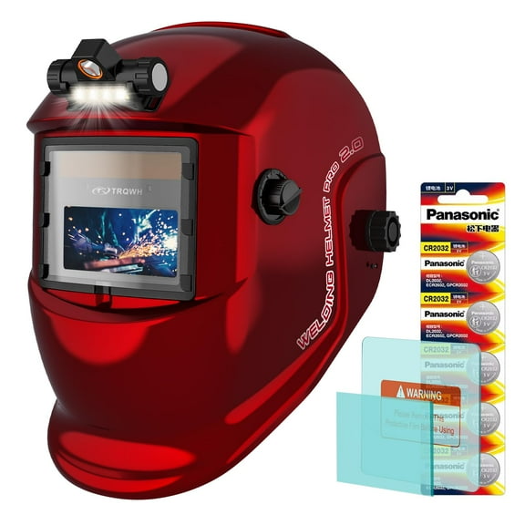 Welding Helmet Auto Darkening Welding Hood Solar Powered True Color Welder Mask 2 Arc Sensor Wide Shade 9-13 Welder Helmet with Grinding Cut for MIG TIG ARC